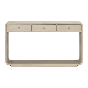 English Elm Antique-style Console Table Poplar Wood Curved Legs Three Drawers Entryway Accent Natural N759P396373N