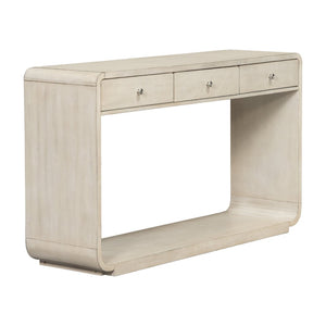 English Elm Antique-style Console Table Poplar Wood Curved Legs Three Drawers Entryway Accent Natural N759P396373N
