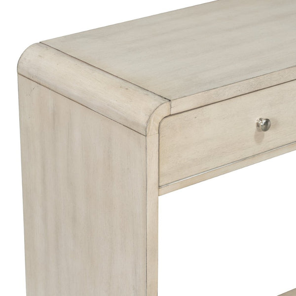 English Elm Antique-style Console Table Poplar Wood Curved Legs Three Drawers Entryway Accent Natural N759P396373N