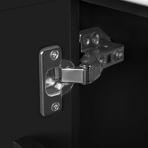 English Elm 24" Matte Black Bathroom Vanity Solid Wood Frame Ceramic Sink Pull-out Storage N759P440590B