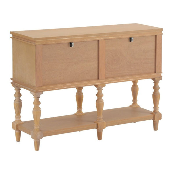 English Elm Video Farmhouse Pine Console Table Four Soft Close Drawers Turned Legs Entryway Storage N759P447650N