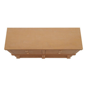English Elm Video Farmhouse Pine Console Table Four Soft Close Drawers Turned Legs Entryway Storage N759P447650N