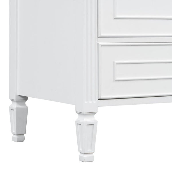 English Elm Video 30 Inch Freestanding Bathroom Vanity Solid Rubberwood Frame with Ceramic Undermount Sink White N759P448335K