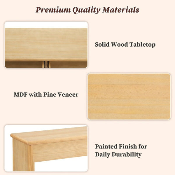 English Elm Video]55 Inch Fluted Pine Veneer Console Table with Soft Close Drawers for Entryway N759P449295N