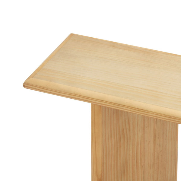 English Elm [video] Pine Veneer X-leg Console Table with Rounded Edges for Entryway or Living Room N759P449300N