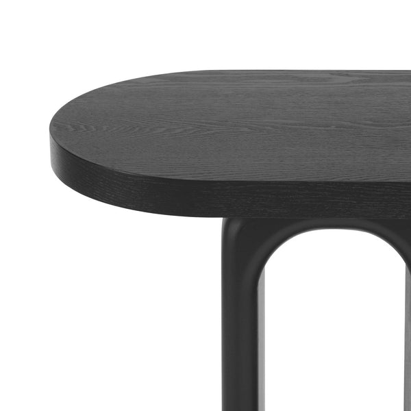 English Elm [video] Sculptural Ash Veneer Console Table with Oval Cutout Legs for Entryway or Hallway N759P449305B