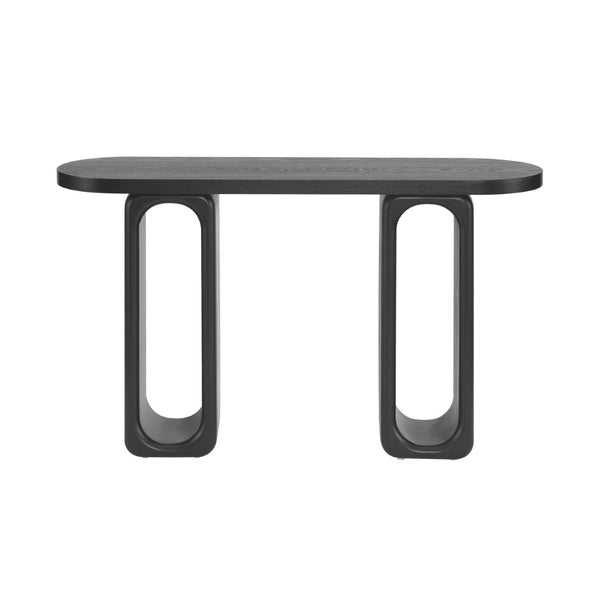 English Elm [video] Sculptural Ash Veneer Console Table with Oval Cutout Legs for Entryway or Hallway N759P449305B