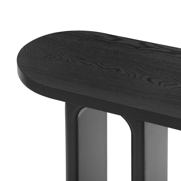 English Elm [video] Sculptural Ash Veneer Console Table with Oval Cutout Legs for Entryway or Hallway N759P449305B