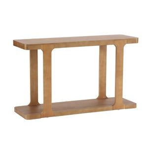 English Elm Video 50 Inch Pine Veneer Console Table Solid Legs Open Shelf Entryway Living Room N759P449307T