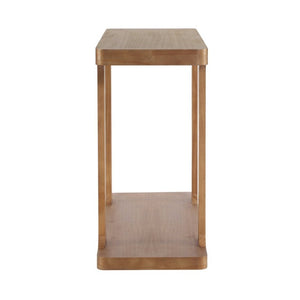 English Elm Video 50 Inch Pine Veneer Console Table Solid Legs Open Shelf Entryway Living Room N759P449307T