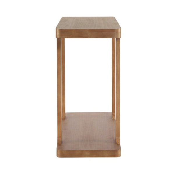 English Elm Video 50 Inch Pine Veneer Console Table Solid Legs Open Shelf Entryway Living Room N759P449307T