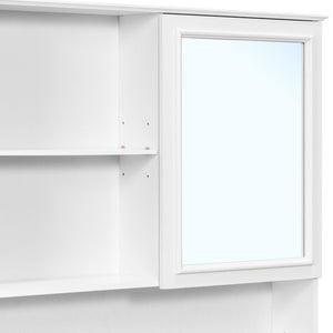 English Elm [video] 60 Inch Wall Mounted Medicine Cabinet with Double Mirror Doors Adjustable Shelves Soft Close White N759P451502K
