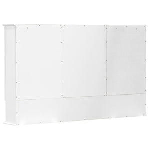 English Elm [video] 60 Inch Wall Mounted Medicine Cabinet with Double Mirror Doors Adjustable Shelves Soft Close White N759P451502K