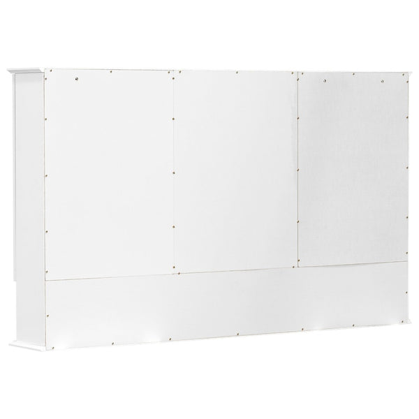 English Elm [video] 60 Inch Wall Mounted Medicine Cabinet with Double Mirror Doors Adjustable Shelves Soft Close White N759P451502K