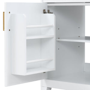 English Elm Video 30 Inch Freestanding Bathroom Vanity with Ceramic Sink and Rubberwood Legs in White 30 inches Ceramic+MDF,Rubber Wood N759P474678K