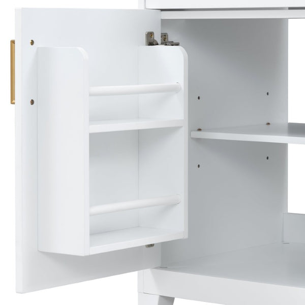 English Elm Video 30 Inch Freestanding Bathroom Vanity with Ceramic Sink and Rubberwood Legs in White 30 inches Ceramic+MDF,Rubber Wood N759P474678K