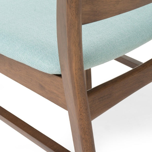 English Elm Video Mid-Century Rubberwood Dining Set Splayed Legs Walnut Finish with Four Upholstered Chairs N759S111011M