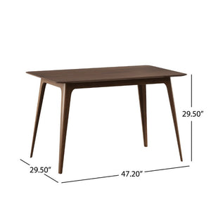 English Elm Video Mid-Century Rubberwood Dining Set Splayed Legs Walnut Finish with Four Upholstered Chairs N759S111011M
