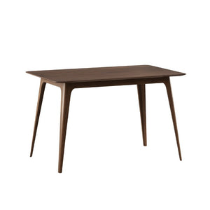 English Elm Video Mid-Century Rubberwood Dining Set Splayed Legs Walnut Finish with Four Upholstered Chairs N759S111011M