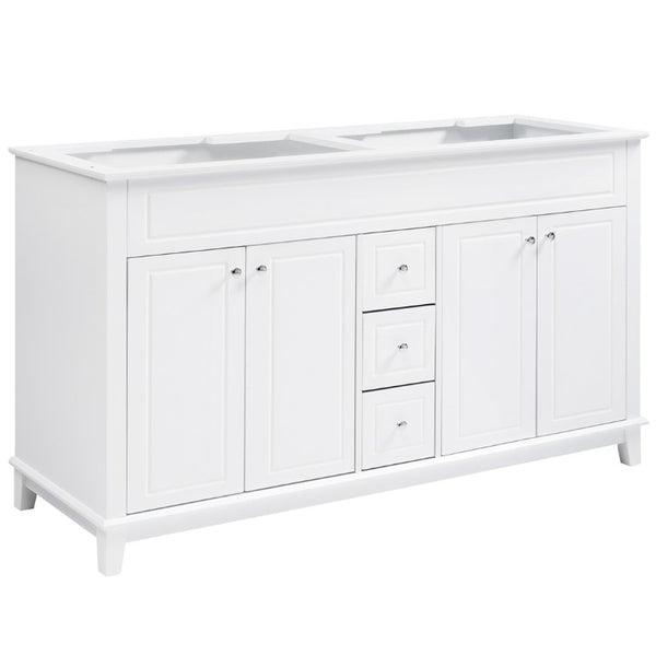 English Elm 58 Inch Freestanding Bathroom Vanity Cabinet with Soft Close Drawers and Pine Legs N759S111759K
