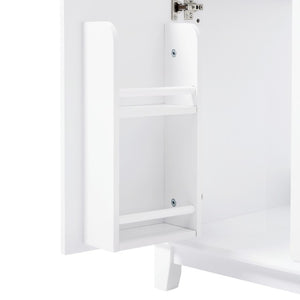 English Elm Video 60 Inch Freestanding Bathroom Vanity Dual Resin Sinks Soft Close Storage White N759S221759K