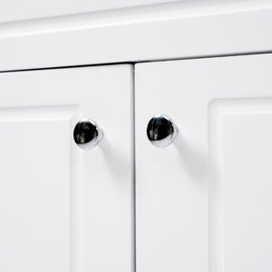 English Elm Video 60 Inch Freestanding Bathroom Vanity Dual Resin Sinks Soft Close Storage White N759S221759K