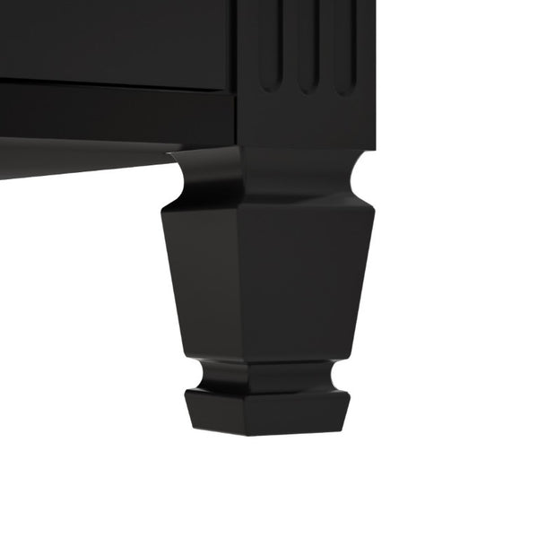 English Elm Video 36 Inch Bathroom Vanity with Ceramic Sink Soft Close Drawers Acacia Legs Gray Black N759S284623B