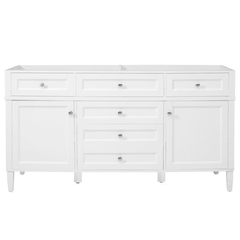 English Elm 58.7 Inch Freestanding Bathroom Vanity Cabinet MDF Body Soft Close Storage White N759S459609K