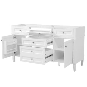 English Elm 58.7 Inch Freestanding Bathroom Vanity Cabinet MDF Body Soft Close Storage White N759S459609K
