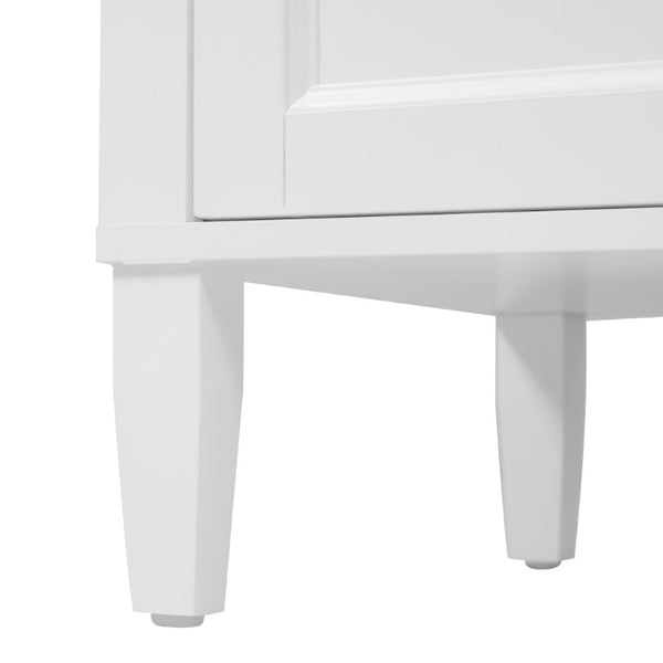 English Elm Video 30 Inch Freestanding Bathroom Vanity with Ceramic Sink and Rubberwood Legs in White 59.1 inches Solid Wood+MDF+Resin N759S459610K