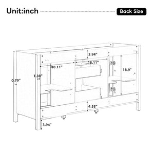 English Elm Video 30 Inch Freestanding Bathroom Vanity with Ceramic Sink and Rubberwood Legs in White 59.1 inches MDF,Resin N759S459611K
