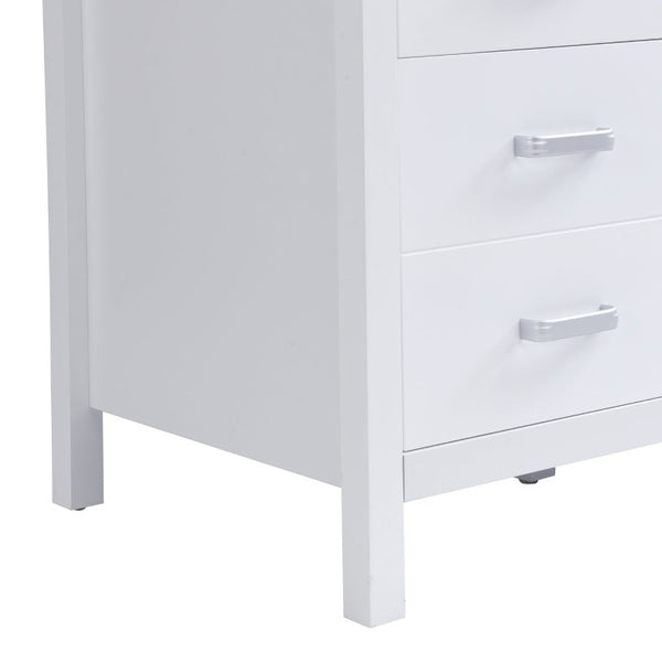 English Elm Video 47 Inch Freestanding Bathroom Vanity with Resin Sink Six Soft Close Drawers White MDF N759S459613K