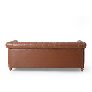 English Elm 3-seat Upholstered Sofa with Warm Wood Legs for Contemporary Living Rooms N760P215168D