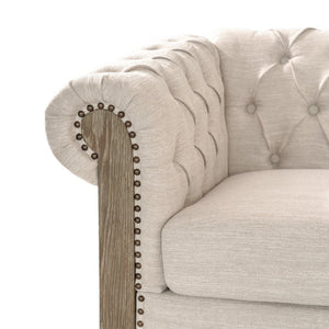 English Elm Mirod Tufted L-shaped Sectional Sofa with Rivet Trim and Solid Wood Legs Retro N760P285760A