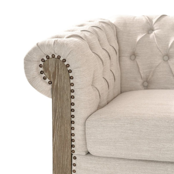 English Elm Mirod Tufted L-shaped Sectional Sofa with Rivet Trim and Solid Wood Legs Retro N760P285760A