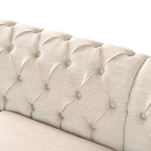 English Elm Mirod Tufted L-shaped Sectional Sofa with Rivet Trim and Solid Wood Legs Retro N760P285760A