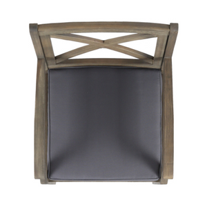 English Elm Perla Solid Acacia Wood Outdoor Dining Chairs Set of Two with Weather Resistant Cushions N762P251938E