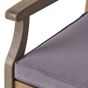 English Elm Perla Solid Acacia Wood Outdoor Dining Chairs Set of Two with Weather Resistant Cushions N762P251938E