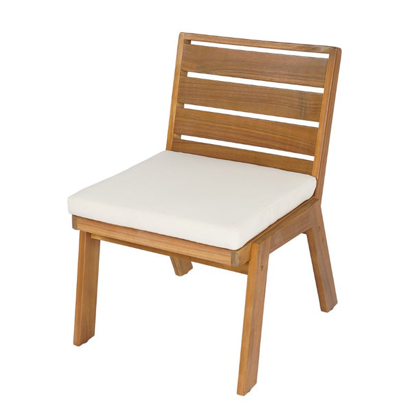 English Elm 7 Piece Solid Acacia Wood Outdoor Dining Set with Slatted Table and Cushioned Chairs N762P371718D_N762P455540D6