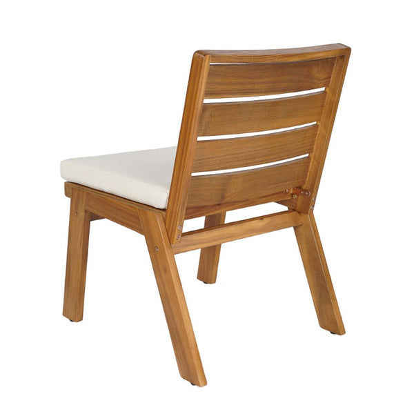 English Elm 7 Piece Solid Acacia Wood Outdoor Dining Set with Slatted Table and Cushioned Chairs N762P371718D_N762P455540D6
