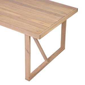 English Elm 67 Inch Acacia Slatted Outdoor Dining Table Seats Six on Patio Deck or Garden N762P371718K