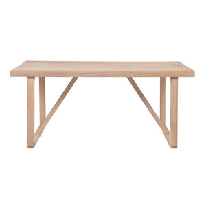 English Elm 67 Inch Acacia Slatted Outdoor Dining Table Seats Six on Patio Deck or Garden N762P371718K