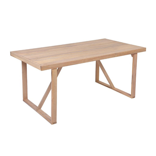 English Elm 67 Inch Acacia Slatted Outdoor Dining Table Seats Six on Patio Deck or Garden N762P371718K
