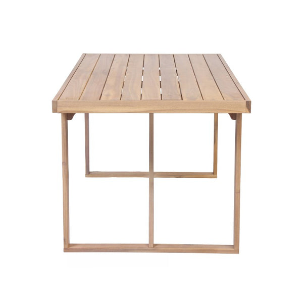 English Elm 67 Inch Acacia Slatted Outdoor Dining Table Seats Six on Patio Deck or Garden N762P371718K