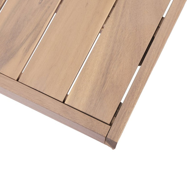 English Elm 67 Inch Acacia Slatted Outdoor Dining Table Seats Six on Patio Deck or Garden N762P371718K