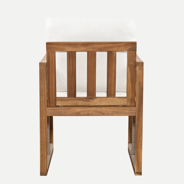 English Elm Outdoor Acacia Wood Armchairs Set of 2 with Hand Woven Rope and Washable Cushions N762P371719A