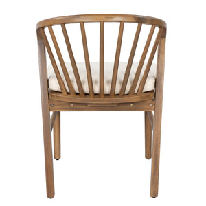 English Elm Outdoor Acacia Wood Windsor Spindle Back Dining Chairs with Washable Cushions Patio Set Teak N762P389932A
