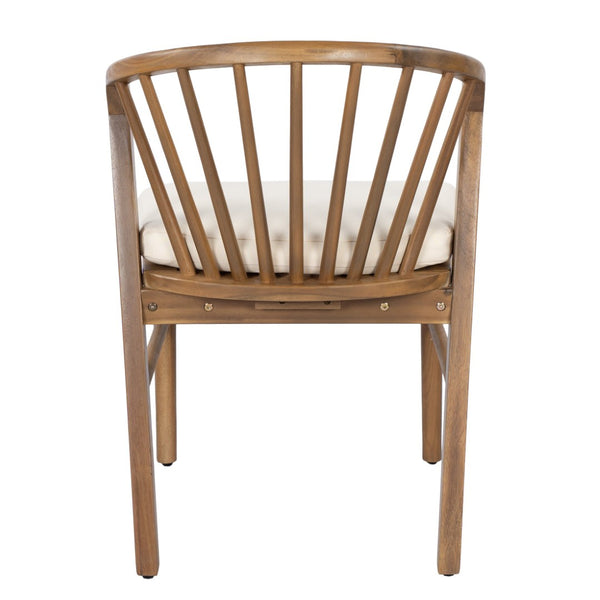 English Elm Outdoor Acacia Wood Windsor Spindle Back Dining Chairs with Washable Cushions Patio Set Teak N762P389932A