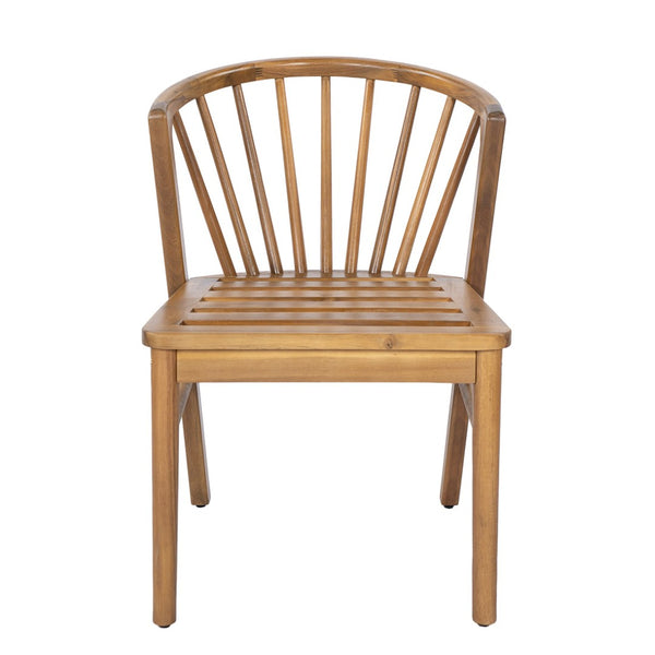 English Elm Outdoor Acacia Wood Windsor Spindle Back Dining Chairs with Washable Cushions Patio Set Teak N762P389932A