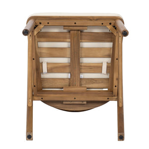 English Elm Outdoor Acacia Wood Windsor Spindle Back Dining Chairs with Washable Cushions Patio Set Teak N762P389932A